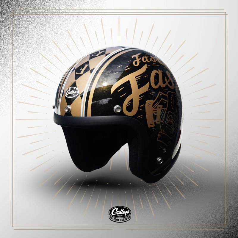 GALLOP Freedom Racer HELMET 自由赛车手 3/4 半罩安全帽 乌金黑 - 安全帽 - 其他材质