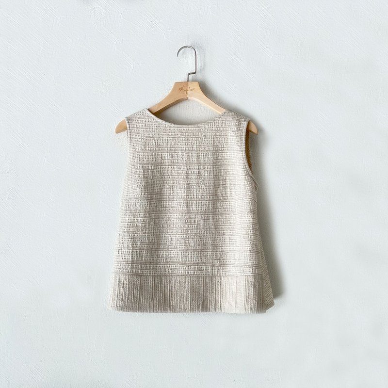 订制系列-后交叉无袖上衣 - 女装背心 - 其他材质