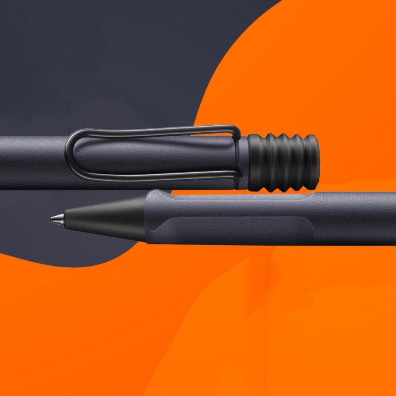 【雷雕刻字2024】LAMY 原子笔 限量独家 / SAFARI / 钢铁黑 - 圆珠笔/中性笔 - 塑料 蓝色