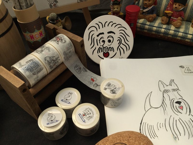 Q Family 30mm 宽版纸胶带 - 宠物系列 - 纸胶带 - 纸 白色