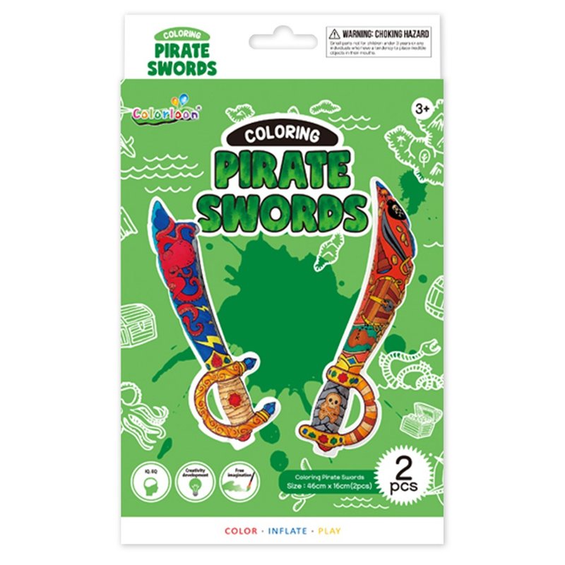 韩国 Colorloon 3D造型手绘纸气球-海盗宝剑系列 - 玩具/玩偶 - 纸 多色