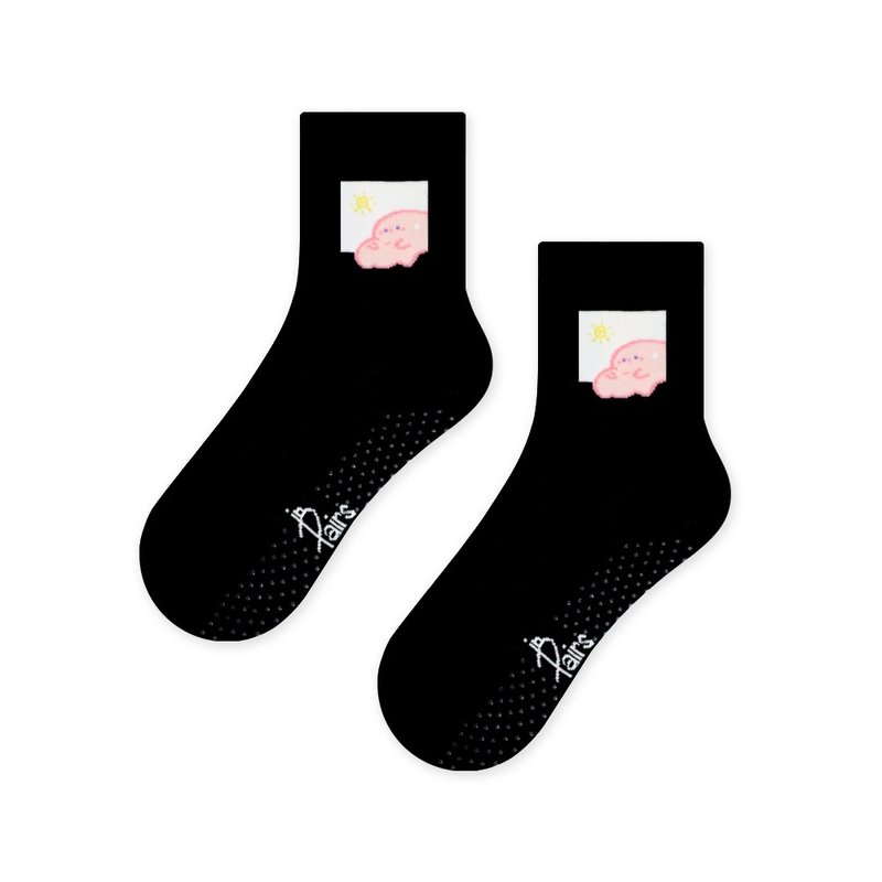 【in Pairs】肉泥好热 | 童袜 中筒袜 防滑点点 止滑 - 袜子 - 棉.麻 多色