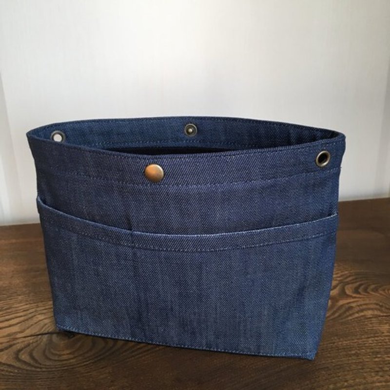 可作斜背包的内袋 冈山丹宁内袋 靛蓝色 - 侧背包/斜挎包 - 棉.麻