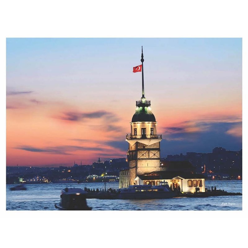 夕阳中的女儿塔_拼图_1000片 - 拼图 - 纸