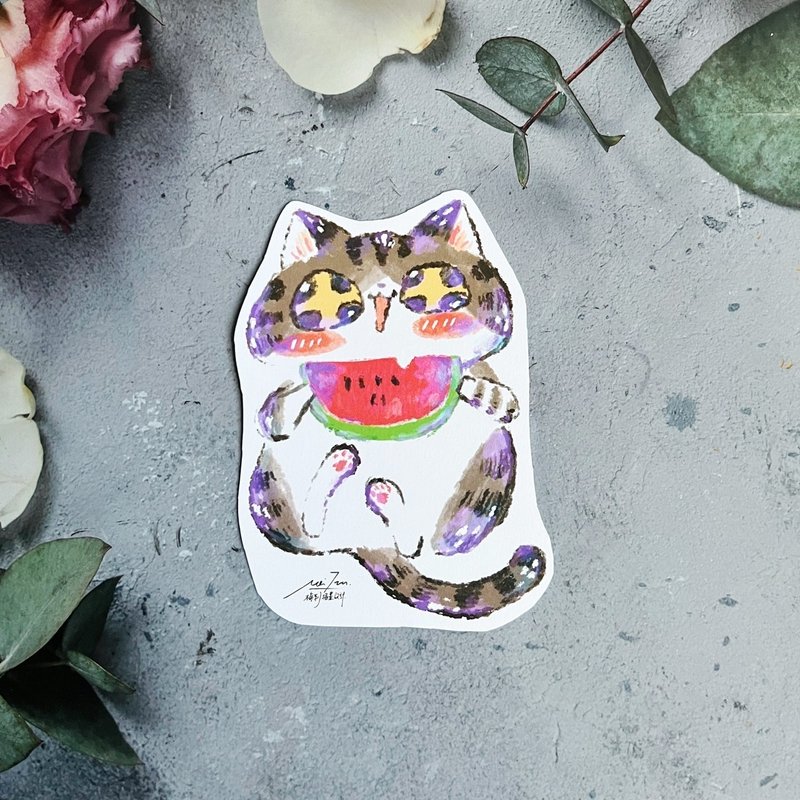 夏日猫猫明信片套组I一套6张) - 卡片/明信片 - 纸 多色