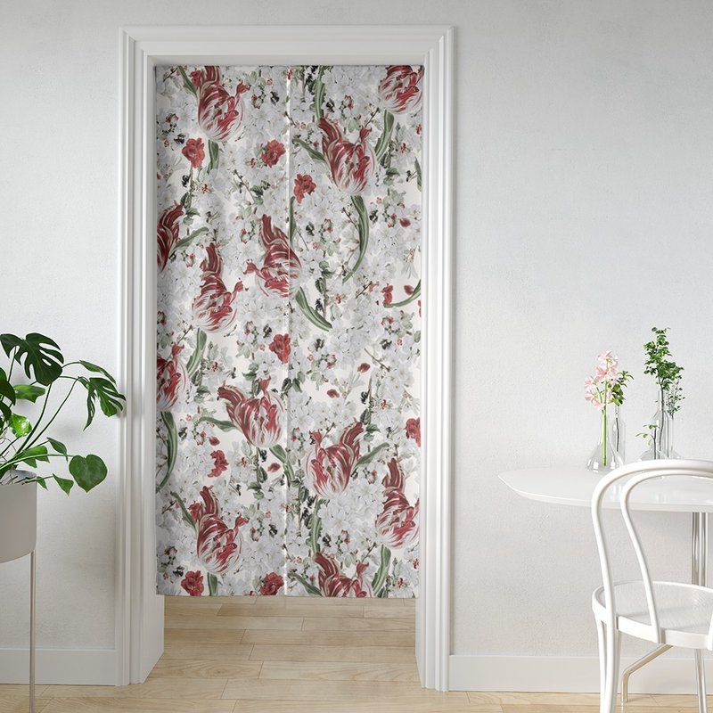 HC印花门帘 欧美花版 HC7007 云影郁香 郁金香 蜜蜂 - 门帘/门牌 - 聚酯纤维