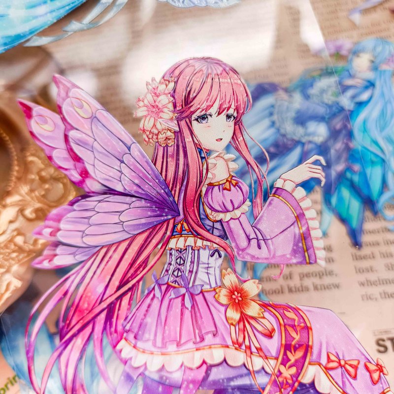 WF728羽蝶少女 / 裝飾膠帶 - 纸胶带 - 塑料 多色