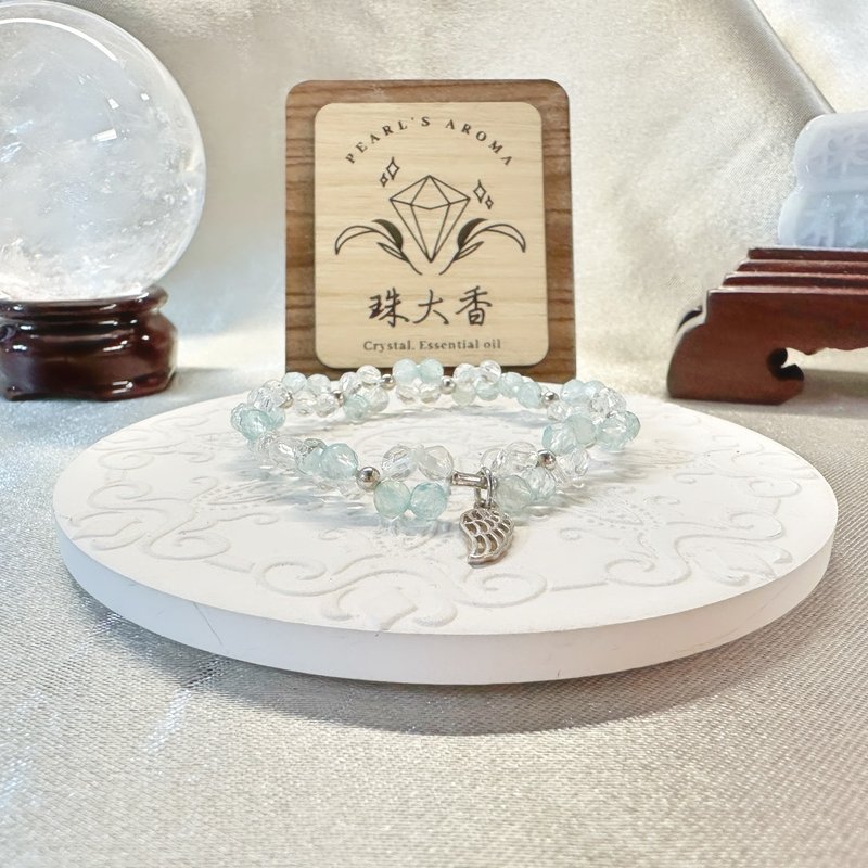 澄空之翼 白水晶・托帕石・925纯银 - 手链/手环 - 水晶