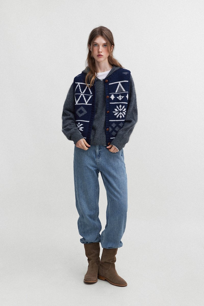 冰岛几何 / 麻点提花针织背心 / 羊毛 - 女装背心 - 其他材质 多色