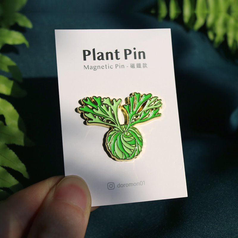 新款亚猴鹿角蕨-金属-强磁吸铁-徽章 - 徽章/别针 - 其他金属 绿色