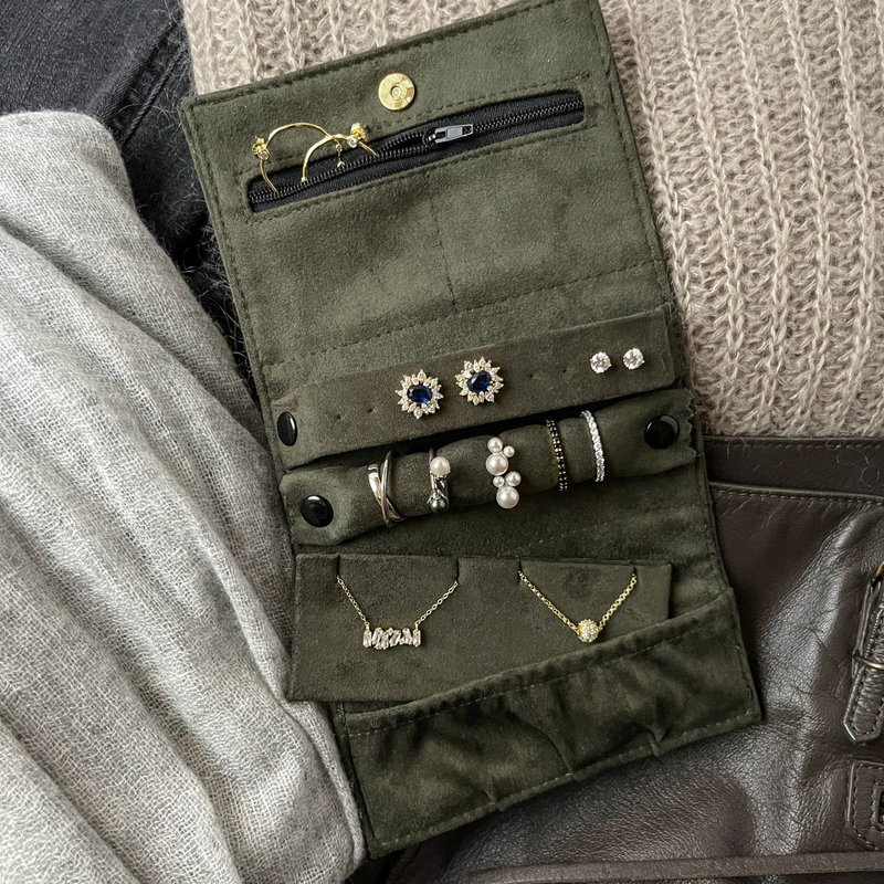 Pocket Jewelry Pouch 花苞待放_随身饰品收纳包 - 收纳用品 - 其他材质 绿色