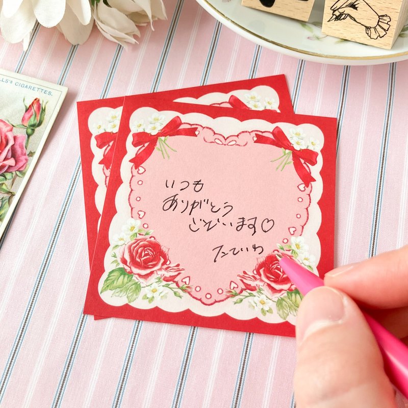 花手帕备忘录玫瑰 - 信封/信纸 - 纸 红色