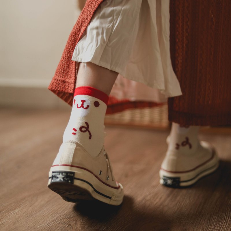 【袜子】羊驼款 - 袜子 - 棉.麻 红色