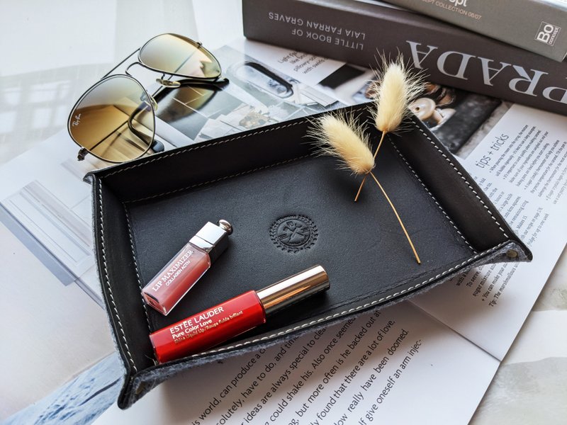 皮革置物盘  玄关装饰 柜台专用  特选意大利头层牛皮颈纹  6色 - 收纳用品 - 真皮 绿色