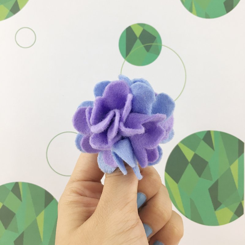 绣球花发饰 立体 花 - 发饰 - 压克力 紫色