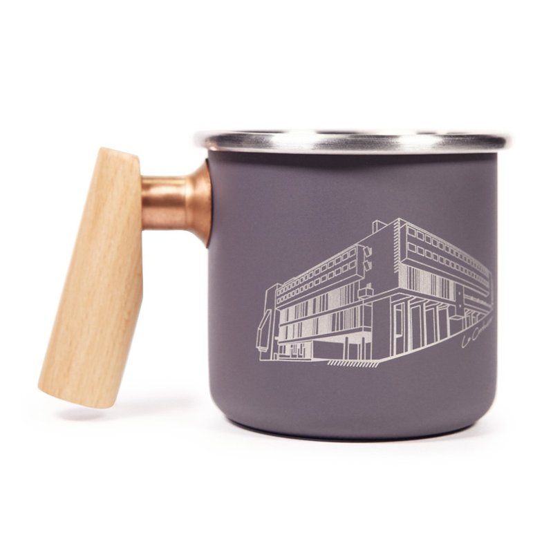 【定制化礼物】木柄 白铁杯 400ml(拉图雷特修道院)  圣诞节 - 咖啡杯/马克杯 - 不锈钢 紫色