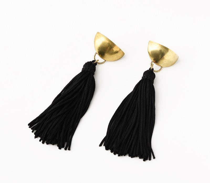 CP160(ブラック) - 耳环/耳夹 - 其他金属 黑色