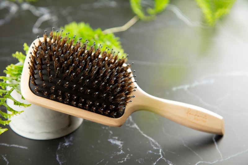 榉木气垫猪鬃大板梳 | 潘朵拉的美妆盒 - 彩妆刷具/镜子/梳子 - 木头 咖啡色