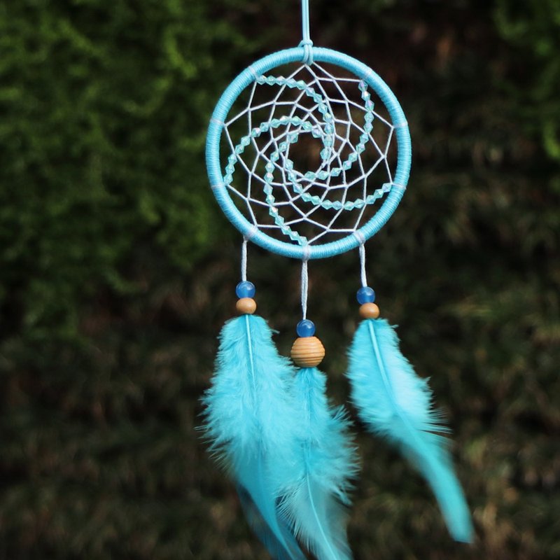 【限量】向日葵·勇敢追梦丨手工编织 礼物 捕梦网丨挂饰-天使蓝 - 摆饰 - 其他材质 蓝色