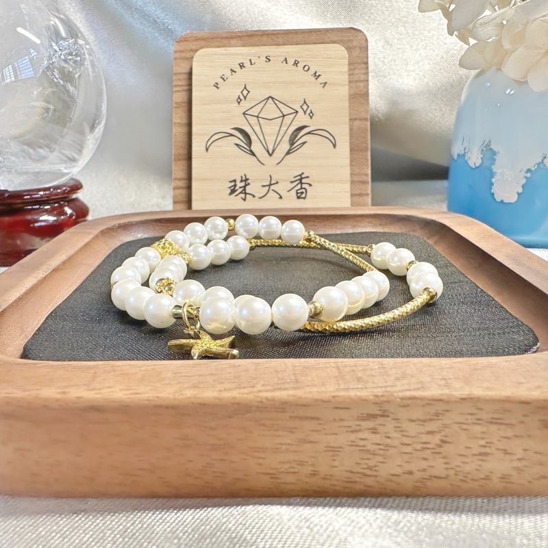 金语流韵 贝珠・925纯银 - 手链/手环 - 贝壳 白色