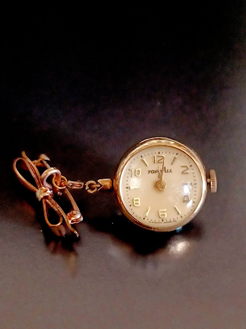 VINTAGE JEWELRY TOPSALL 古董透明球型机械表 别针 胸针 - 胸针 - 其他金属