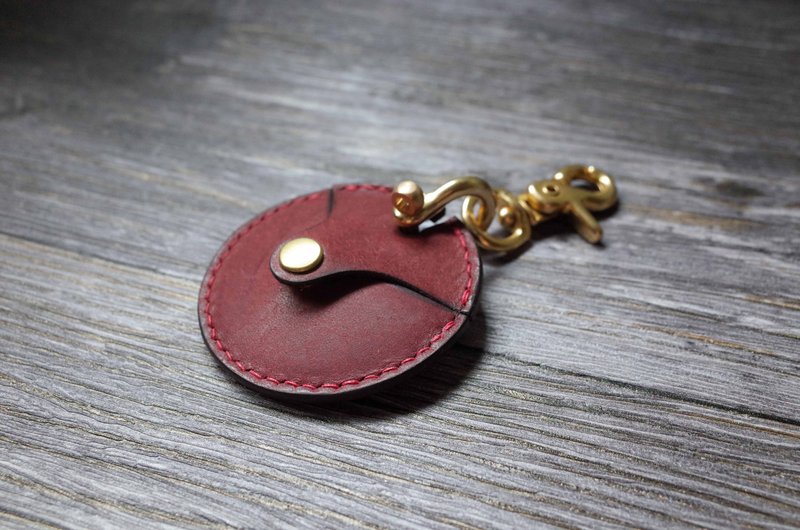 GOGORO EC-05  Ai-1 AI-3 机车钥匙皮套-全包覆款-磨砂酒红 - 钥匙链/钥匙包 - 真皮 红色