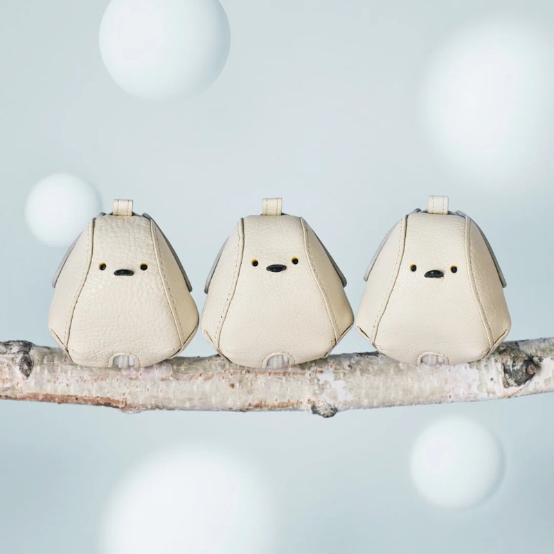 长尾山雀 收纳包(期间限定 售完为止) - 化妆包/杂物包 - 真皮 白色