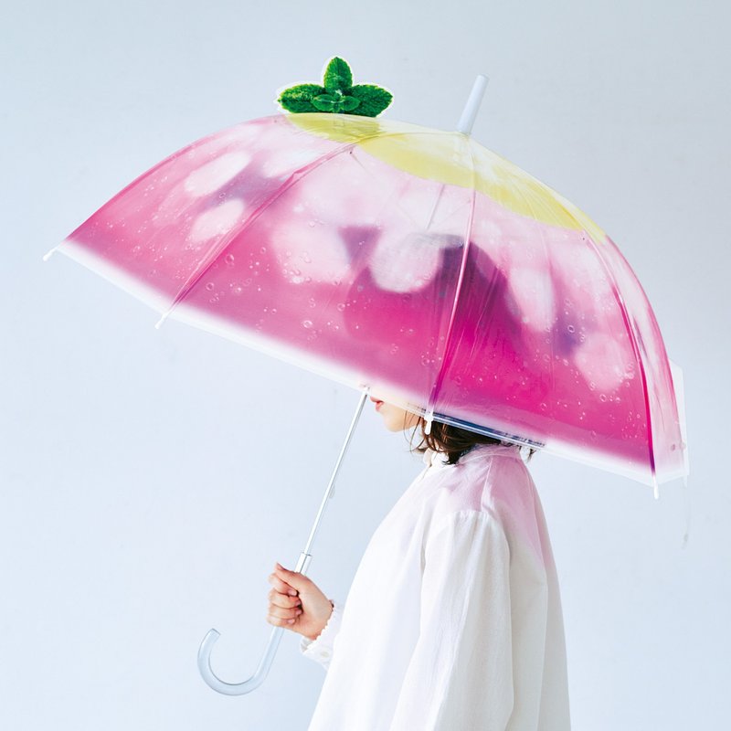 【YOU+MORE!】沁凉冰淇淋苏打伞-透明红 - 雨伞/雨衣 - 其他材质