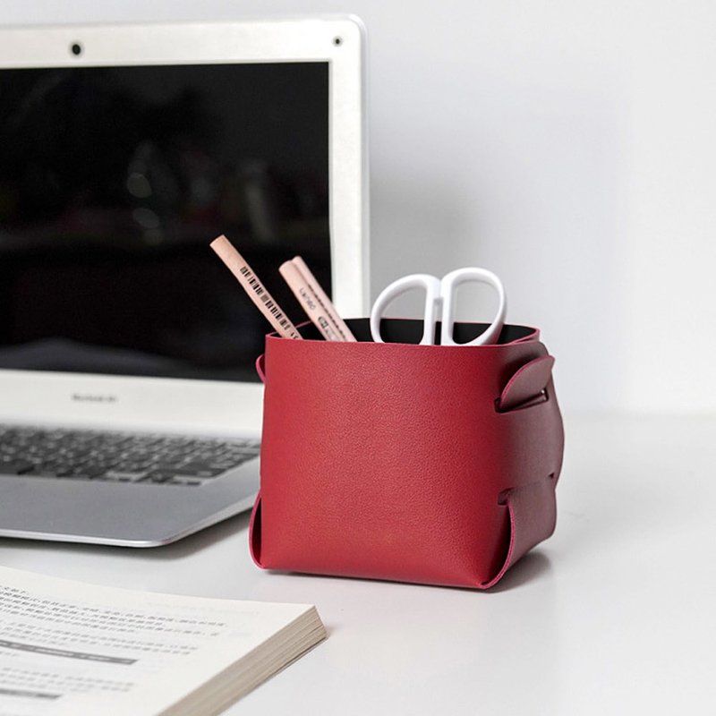 质感家饰Deco | 桌上型双面皮革收纳筒(四色可选)文具筒 刷具筒 - 收纳用品 - 人造皮革 多色