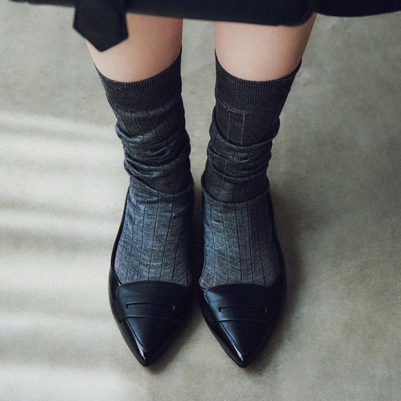 TAMARA(黑色)PVC 尖头平底尖头高跟鞋 - 雨鞋/雨靴 - 防水材质 黑色