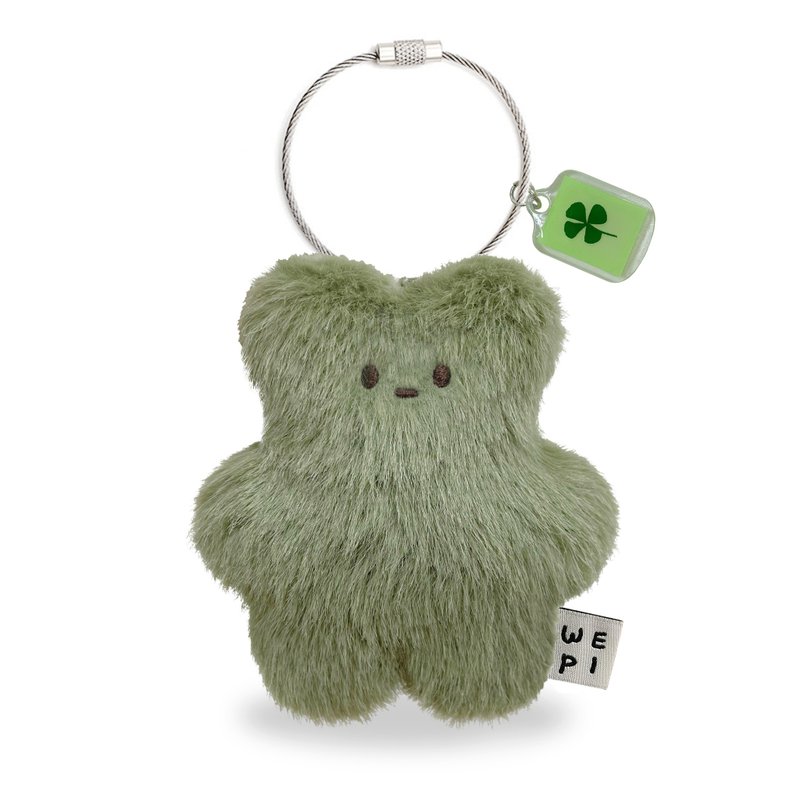迷你wepi熊-绿叶(10cm) / 手工迷你公仔礼物钥匙圈吊饰 - 玩偶/公仔 - 其他材质 绿色