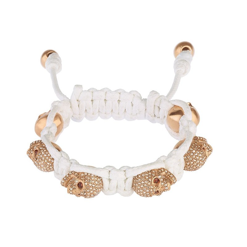 白水钻红眼黄金骷髅白色手环_S - 手链/手环 - 其他材质 白色