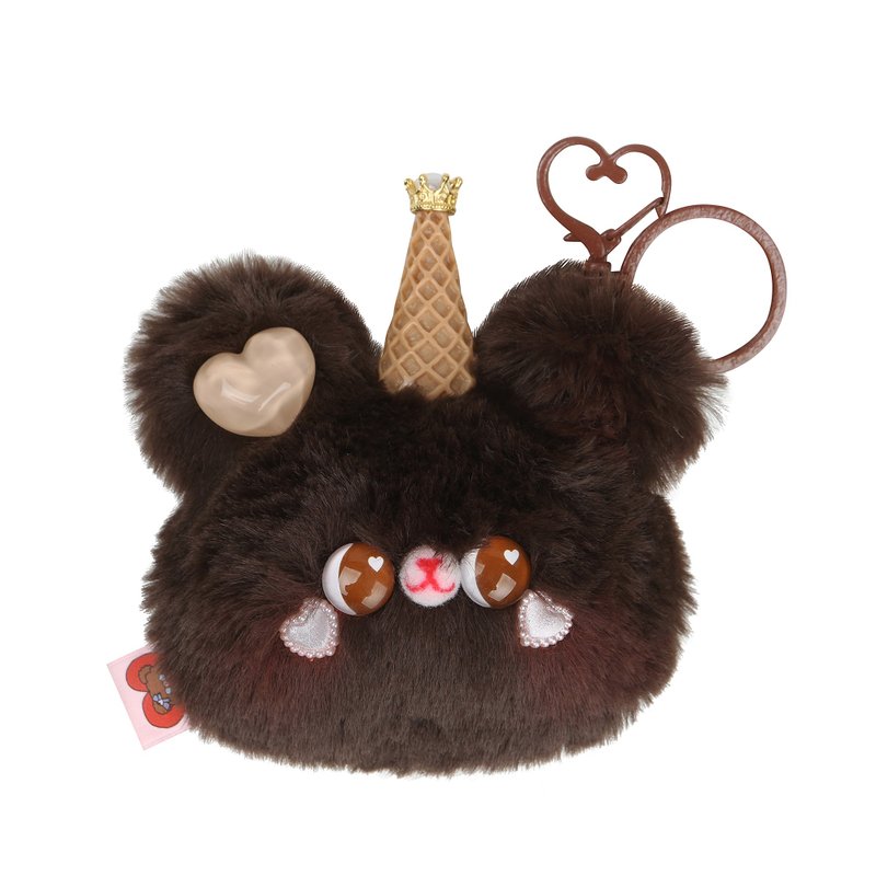 手工制作的熊王 - 玩偶/公仔 - 棉.麻 咖啡色