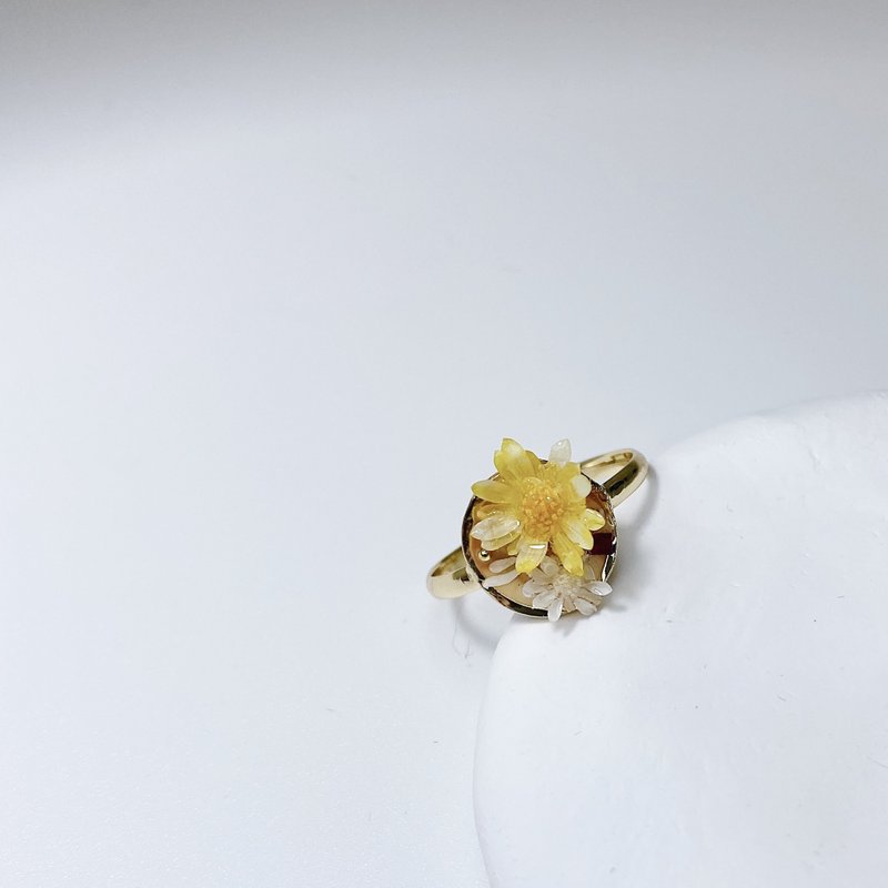 橙花 • 押花手工戒指 - 戒指 - 植物.花