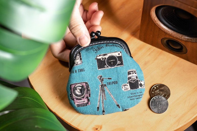 【复古卡麦拉】零钱包#小口金包#可爱#日系#收纳 - 零钱包 - 棉.麻 蓝色