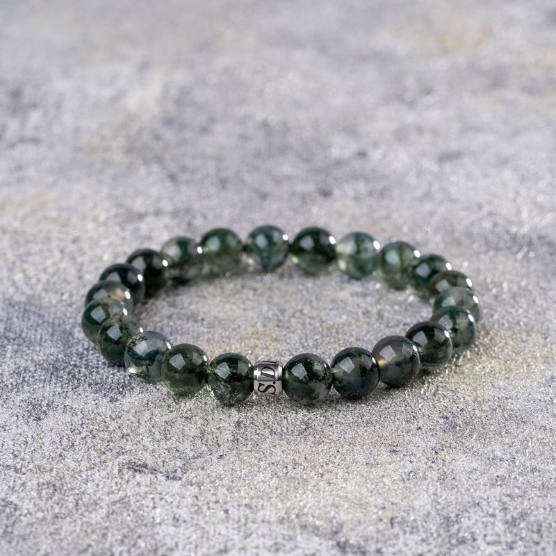 水草玛瑙 | 天然能量手串 | 8-9mm  D12801 - 手链/手环 - 水晶 绿色