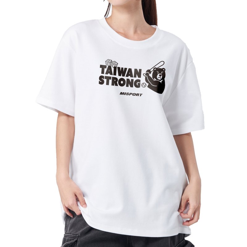 立体机能棉T-TAIWAN STRONG 史壮棒球 (单项款) 机能服 MIT台湾制 - 男装运动衣 - 聚酯纤维 白色