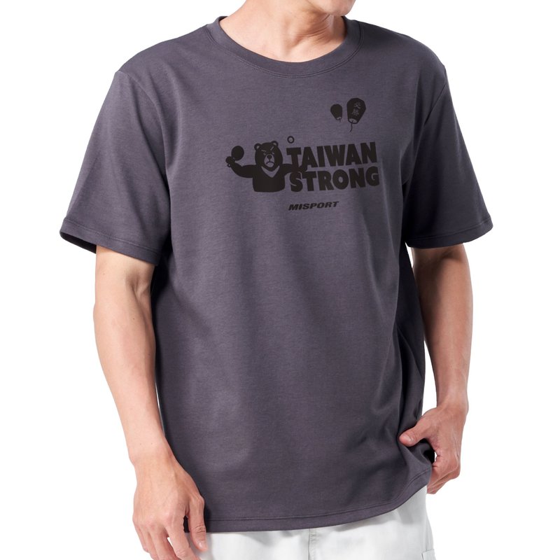 立体机能棉T-TAIWAN STRONG 史壮桌球 (单项款) 机能服 MIT台湾制 - 男装运动衣 - 聚酯纤维 灰色