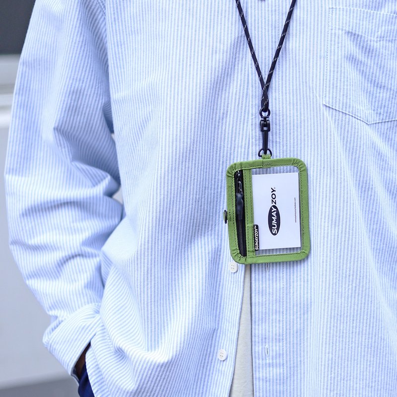 油畫系列 旅行公交校園工作證工牌 挂脖卡套 横竖可用 脆芽綠 - 零钱包 - 聚酯纤维 绿色