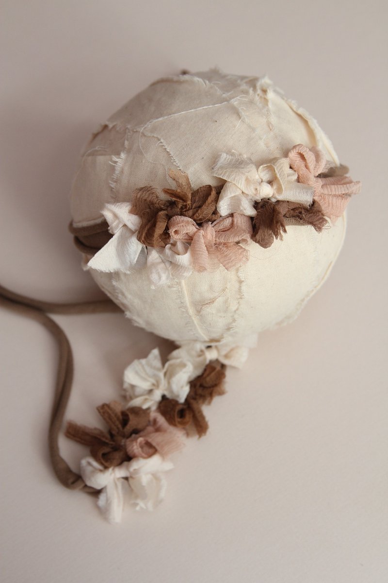 婴儿头带 宝宝头带 婴儿头饰 弥月礼物 弥月头饰 百日宴头饰 - 婴儿帽/发带 - 棉.麻 卡其色