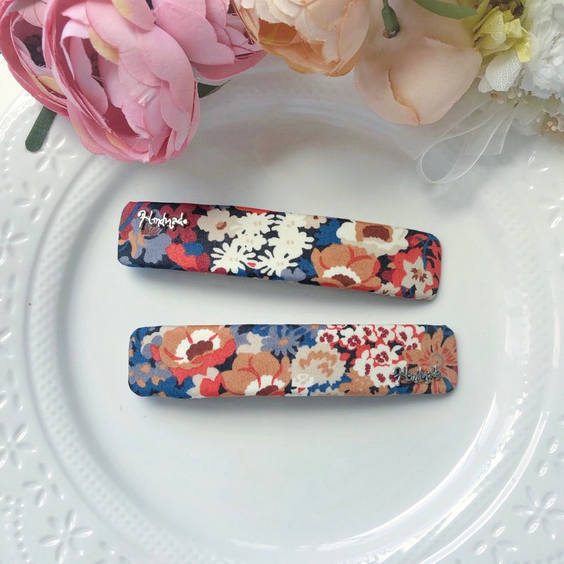 英国知名布料品牌长方形花朵印花发夹弹夹-伯爵庄园 - 发饰 - 其他材质 多色