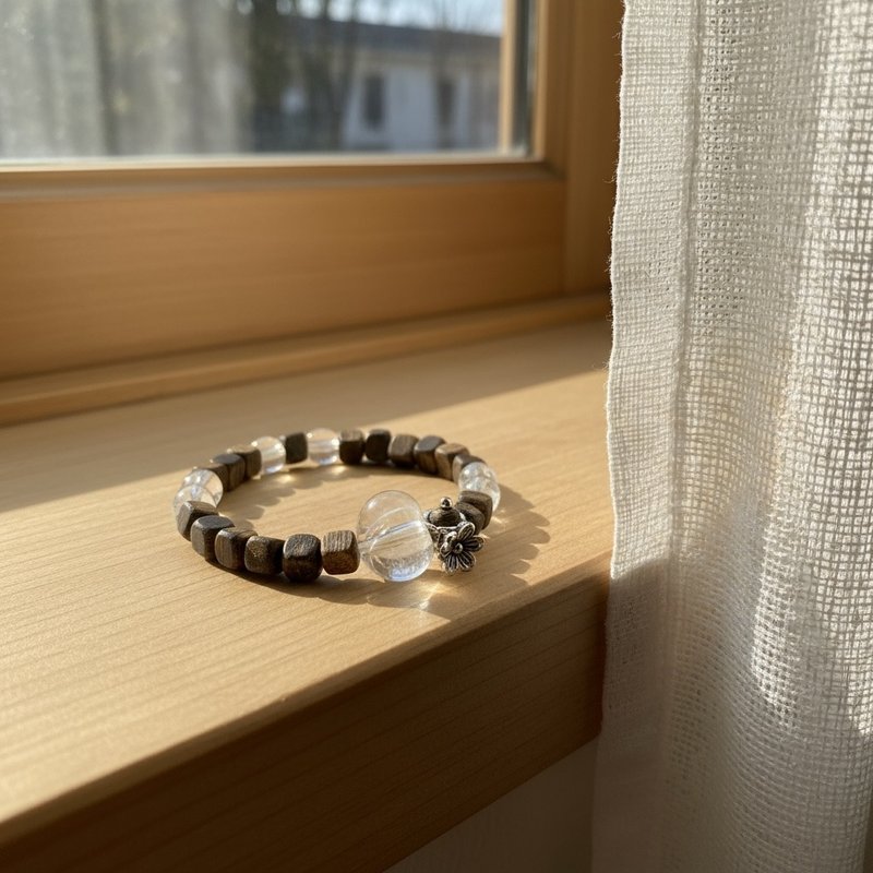 晨光之心 绿棋楠沉香手錬 - 手链/手环 - 水晶 咖啡色