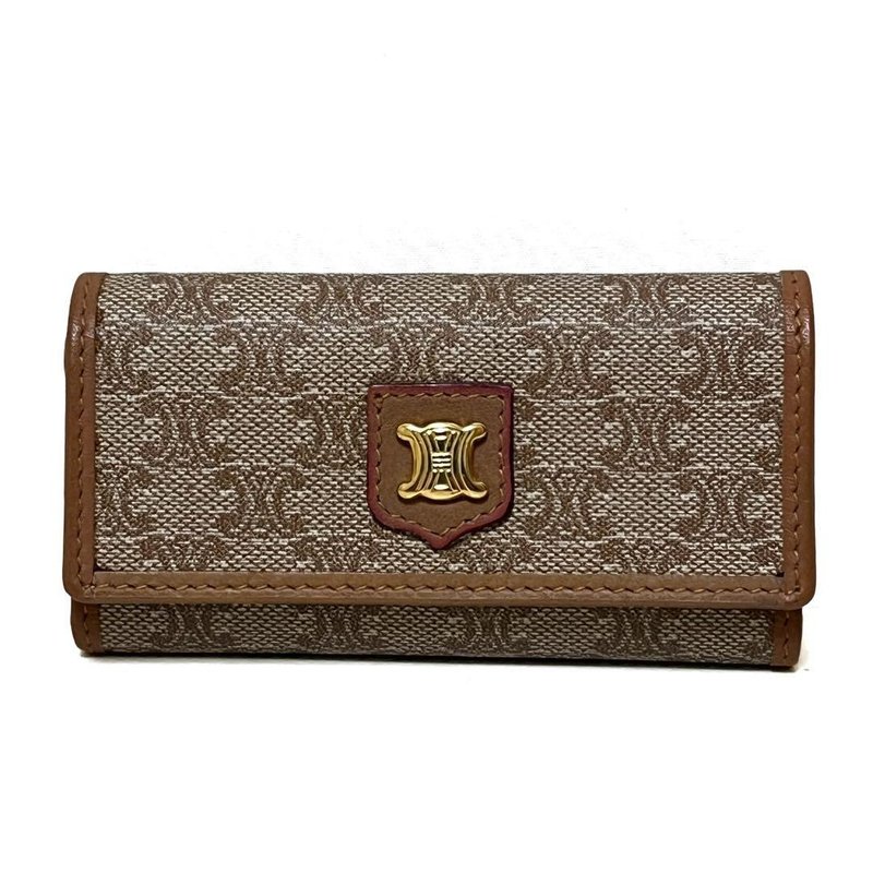 正品 CELINE 赛琳 钥匙圈 4连 马卡龙图案 PVC 米色 美品 中古 - 钥匙链/钥匙包 - 其他材质