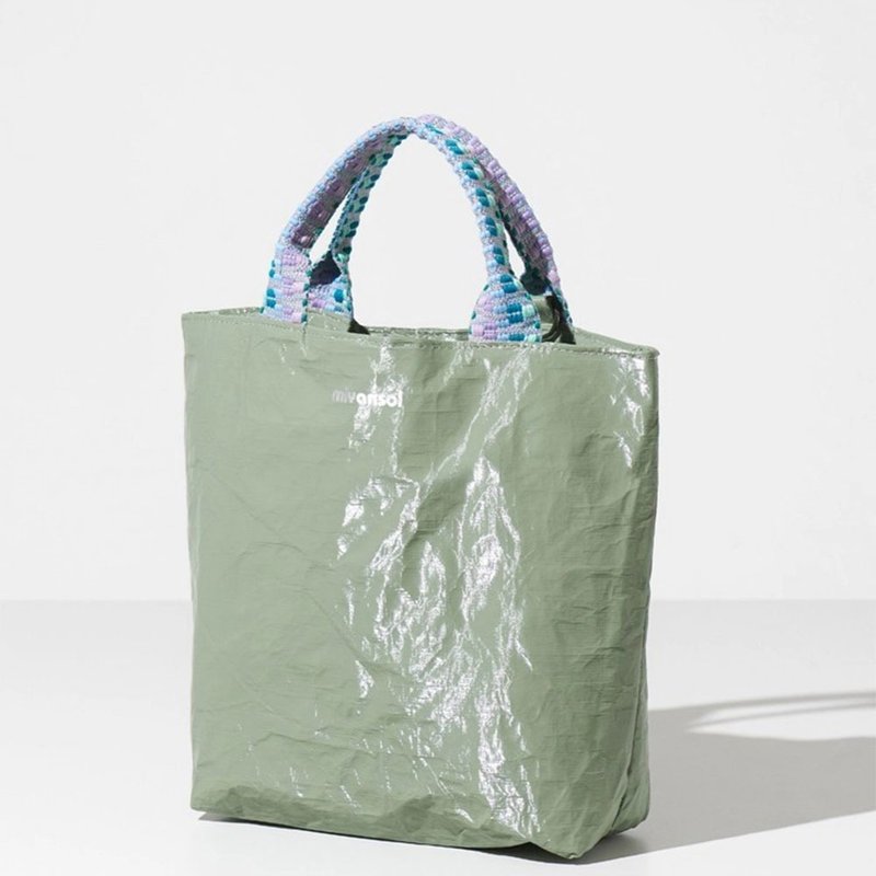 【Pinkoi 线下活动预购商品】Miyansol皱皱迷你托特包- D.开心果 - 侧背包/斜挎包 - 纸 绿色