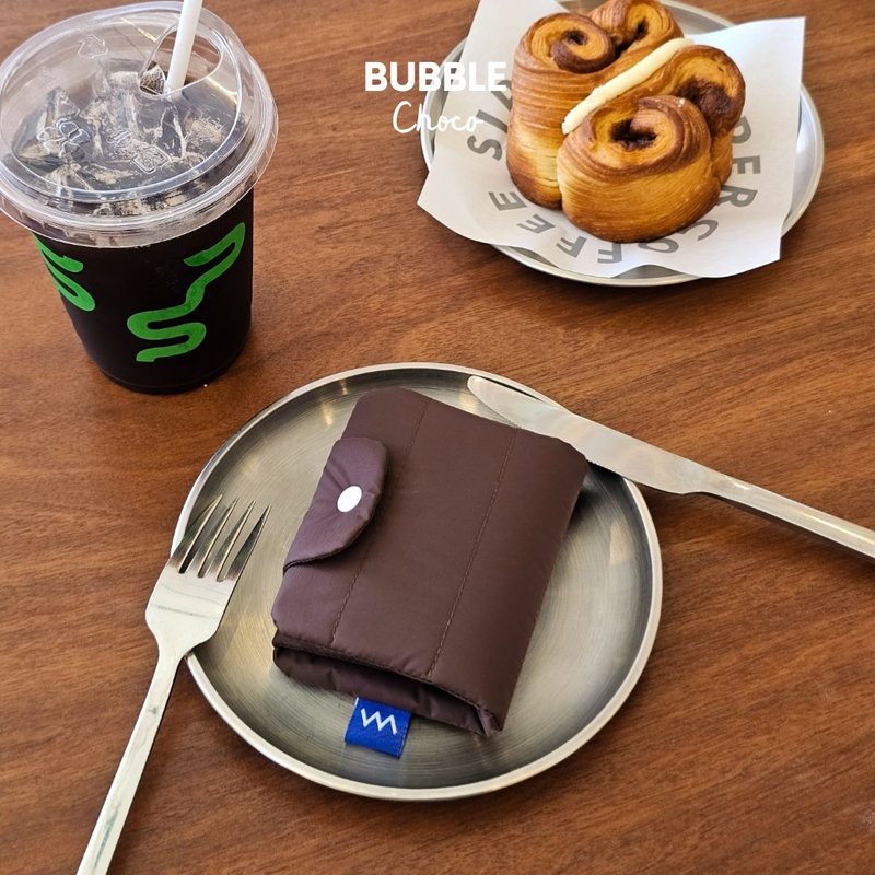 Bubble wallet - Choco - 皮夹/钱包 - 尼龙 咖啡色