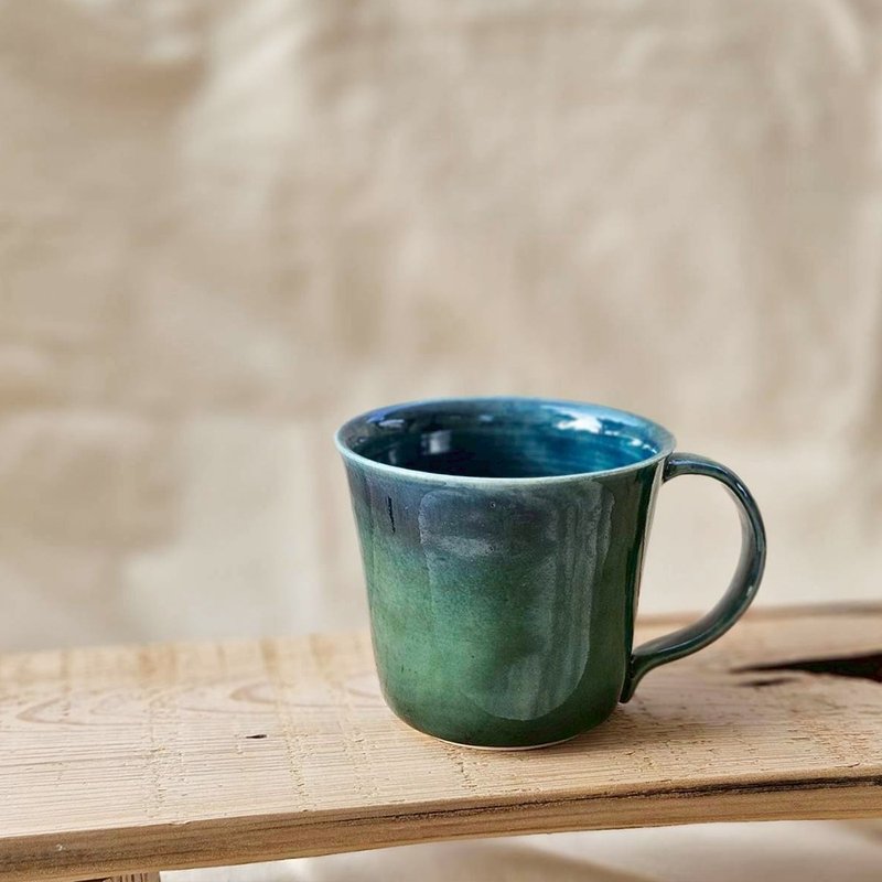 蓝青 茶杯 手工陶瓷杯 - 咖啡杯/马克杯 - 陶 蓝色