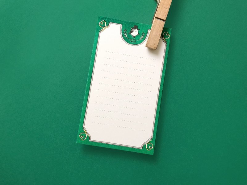 戴帽女孩信纸卡-绿色S号     Letter Card - Green - 卡片/明信片 - 纸 绿色
