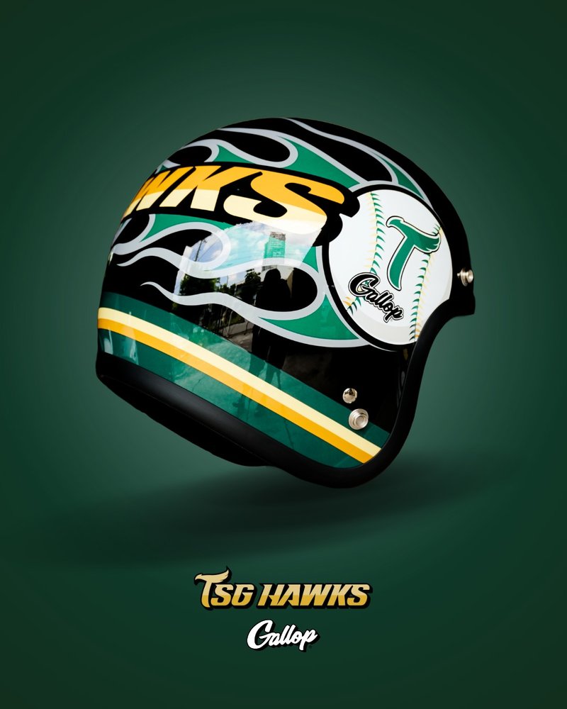 GALLOP X 台钢雄鹰TSG HAWKS 联名安全帽 3/4半罩安全帽 黑色 - 安全帽 - 其他材质 黑色