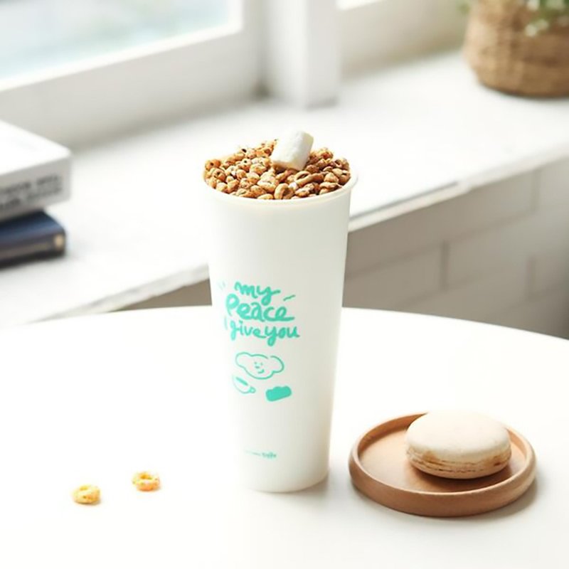 Gracebell 系列 Typo 随行杯 02. Peace - 玻璃杯 - 玻璃 白色