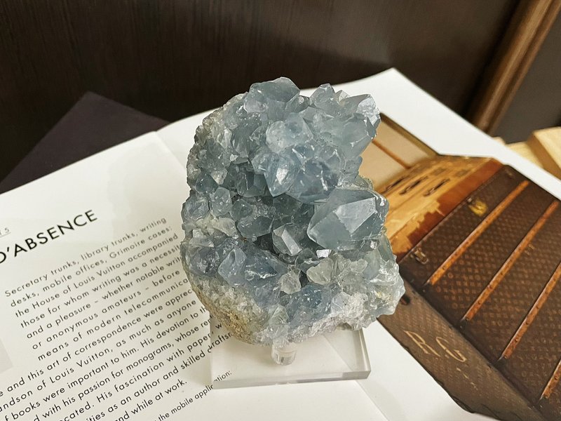 天然天青石 蓝晶蔟 原石 消磁 净化 财富 贵人 摆件 - 摆饰 - 水晶 蓝色